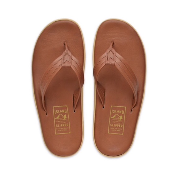 Island Slipper Men’s Leather Flip Flops - Picture 1 of 5